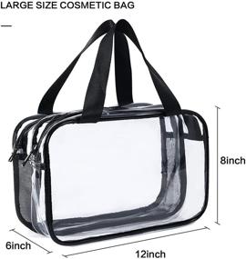 img 2 attached to 🛍️ Spacious Clear Cosmetics Bag for Toiletries - Waterproof & Draining, Transparent Travel Tote for Makeup - TSA Compliant Carry-On for Men and Women