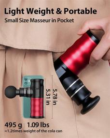 img 3 attached to 💆 Compact Deep Tissue Massager, MINGZHEN Mini Portable Percussion Muscle Massager Gun for Pain Relief, Ultra Quiet Muscle Massage Gun, Handheld Back Massager, Brushless Motor Fascia Gun (Red)