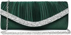 img 4 attached to Dasein Rhinestone Accented Pleated 👛 Women's Evening Handbags, Wallets and Clutches
