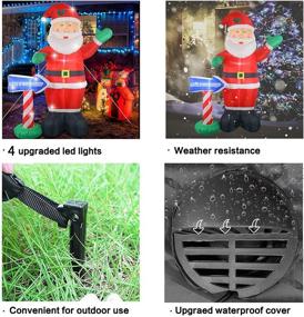 img 1 attached to 🎅 Fashionlite 8ft Christmas Inflatable: Santa Claus Yard Decorations with Workshop Sign & LED Lights - Xmas Indoor/Outdoor Home Garden Family Prop Lawn Decoration