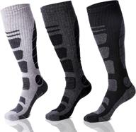 🧦 high-performance merino wool knee high ski socks for men and women - ideal for winter sports, snowboarding, and hunting logo