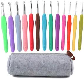 img 4 attached to 🧶 13-Piece Ergonomic Grip Crochet Hook Set with Soft Handles - Aluminum Hooks for Arthritis & Beginners, 2mm(B)-10mm(N) Extra Long - Includes Knitting Needles, Yarn Set, and Organizer Case