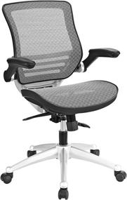 img 3 attached to 💺 Enhance Your Workspace with Modway Edge All Mesh Office Chair in Gray - Featuring Flip-Up Arms - Ideal for Computer Desks