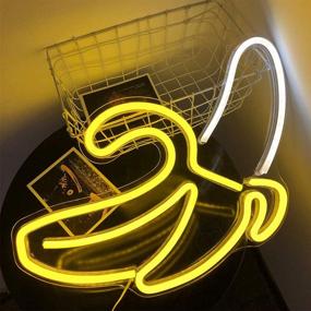 img 1 attached to 🍌 Iceagle Banana Neon Sign - Large Wall Decor Neon Signs, USB Powered 3D LED Art Sign, Light up Sign for Bedroom, Neon Light Sign for Bedroom Christmas Party Wedding Kids Living Room