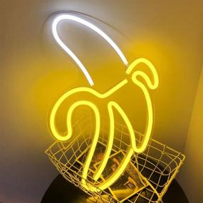 img 2 attached to 🍌 Iceagle Banana Neon Sign - Large Wall Decor Neon Signs, USB Powered 3D LED Art Sign, Light up Sign for Bedroom, Neon Light Sign for Bedroom Christmas Party Wedding Kids Living Room