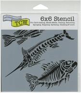 🐟 the crafters workshop tcw6x6-497 fish fossils template: ideal tool for creative art projects! logo