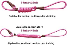 img 1 attached to 🐕 SEPXUFORE Rope Slip Lead Dog Leash: Heavy Duty 1/2” by 5ft Solid Colors 7+ Climbing Nylon Round Training Leash for Medium and Large Dogs