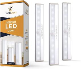 img 4 attached to 💡 Motion Sensor LED Closet Light - Battery Operated 10 LED Under Cabinet Lights, Homelife Stick-on Anywhere Motion Activated Night Light for Closet Hallway Stairway (3 Pack)