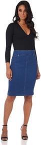 img 3 attached to 👖 Ultimate Comfort and Style: Rekucci Jeans Women's Ease into Comfort Pull-On Stretch Denim Skirt