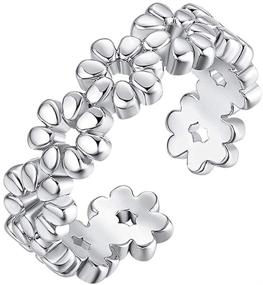 img 4 attached to Silver Daisy Flower Hawaiian Adjustable
