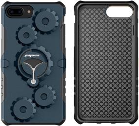 img 2 attached to 🔵 Premium Navy Blue Armor Case with Kickstand and Separable Adjustable Sport Running Armband, Including Key Holder Strap and Earphone Line Tie, Compatible with iPhone 7/8 Plus