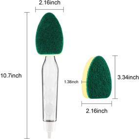 img 1 attached to 🧽 Kitchen Sink Cleaning Brush Set - Dish Wands with 6 Heavy Duty Refill Sponge Heads