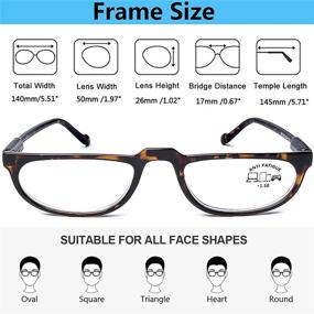 img 1 attached to 👓 Protective Blue Light Blocking Reading Glasses for Women and Men - Anti Glare, UV Ray Filter - Half Moon Full Frame Eyeglasses with Spring Hinge | 4 Pairs, 3.0 Magnification