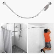 🚿 adjustable stainless steel l shaped corner shower curtain rod - drill-free install for bathroom, bathtub, clothing store (35.5"-51.2" x 35.5"-51.2") logo