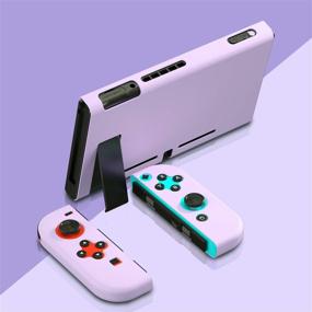 img 2 attached to 💜 Набор фиолетового чехла для Nintendo Switch с защитным стеклом для экрана, кнопками для удобного управления и премиальными фиолетовыми аксессуарами