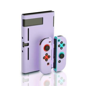 img 3 attached to 💜 Набор фиолетового чехла для Nintendo Switch с защитным стеклом для экрана, кнопками для удобного управления и премиальными фиолетовыми аксессуарами