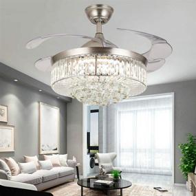 img 4 attached to Люстра Southerns Lighting Invisible Retractable Chandelier Lighting & Ceiling Fans