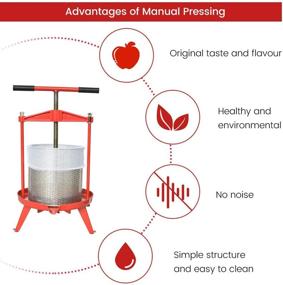 img 3 attached to 🍇 Premium 3.69 Gallon Heavy-duty Stainless Steel Fruit and Wine Press - Efficient Cross-beam Design