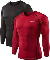 🔥 stay warm and compressed with devops 2 pack men's thermal long sleeve compression shirts logo