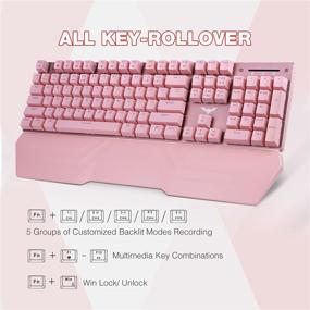 img 2 attached to Геймерская RGB комбинация проводных USB клавиатур и мышей Havit Mechanical Keyboard And Mouse Combo RGB Gaming 104 Keys Blue Switches с съемной подставкой для запястья