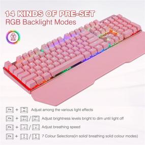 img 3 attached to Геймерская RGB комбинация проводных USB клавиатур и мышей Havit Mechanical Keyboard And Mouse Combo RGB Gaming 104 Keys Blue Switches с съемной подставкой для запястья