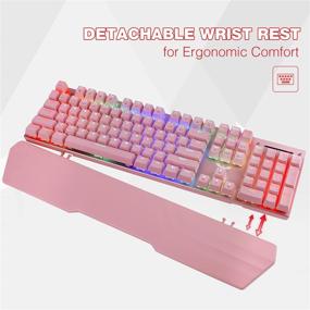 img 1 attached to Havit Mechanical Keyboard And Mouse Combo RGB Gaming 104 Keys Blue Switches Wired USB Keyboards With Detachable Wrist Rest