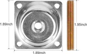 img 2 attached to 🪑 Set of 4 Furniture Leg Mounting Plates with 14 Degree Angled Brackets - T-Plate M8 Sofa Legs, Hanger Bolts, Converters, and Screws Included