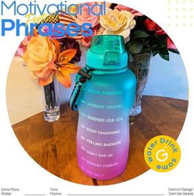 img 1 attached to 💧 Giotto Large 1 Gallon Motivational Water Bottle with Paracord Handle &amp; Removable Straw - Leakproof Tritan BPA Free Fitness Sports Water Jug with Time Marker, Encouraging Sufficient Daily Water Intake