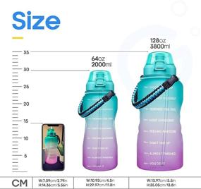 img 2 attached to 💧 Giotto Large 1 Gallon Motivational Water Bottle with Paracord Handle &amp; Removable Straw - Leakproof Tritan BPA Free Fitness Sports Water Jug with Time Marker, Encouraging Sufficient Daily Water Intake