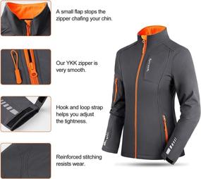 img 2 attached to 🧥 KUTOOK Women's Softshell Jacket: Thermal Fleece Lined, Windproof & Reflective - Perfect for Hiking, Running & Outdoor Activities