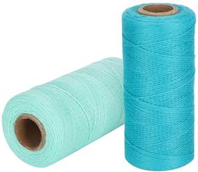 img 4 attached to 🔵 Premium Quality 2 Rolls Pure Cotton Warp Thread 8/4 for Knitting, Tatting, Carpets, and Tapestries - Sapphire Blue+Green