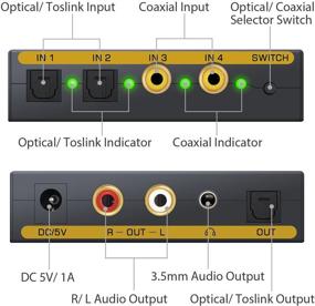 img 3 attached to Преобразователь звука с цифрового на аналоговый с оптическим и коаксиальным входами PROZOR - преобразует цифровой звук в аналоговый RCA L/R, 3,5 мм и оптический выход.