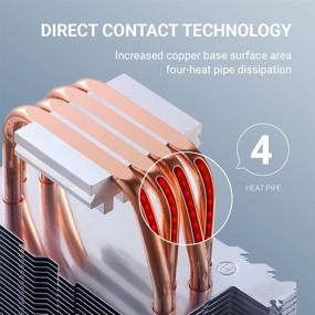 img 3 attached to 🌬️ ABKONCORE CT405W LED кулер для CPU белый - 120мм PWM тихий вентилятор, гидронаправляющий, антивибрационные прокладки, 4 тепловые трубки с прямым контактом - совместим с Intel LGA1155/1156/1366/2011, AMD AM4