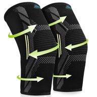 jlebow 2 pack knee braces sleeves for knee pain relief - compression knee brace for active individuals: ideal for working out, running, gym, fitness, weightlifting 丨 high stretch knee pads for meniscus tear, acl, arthritis, joint pain логотип