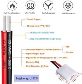 img 3 attached to 🔌 Набор разъемов для светодиодных лент FSJEE 2Pin 8mm: угловые, Т-образные, без зазоров, переходные провода - идеально подходит для 2-х контактных светодиодных лент 3528/2835 с шириной 8 мм.