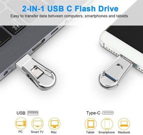 img 3 attached to 💧 JUANWE 64GB USB Type C Flash Drive - 2-in-1 OTG Dual Drive - High Speed & Waterproof - Silver