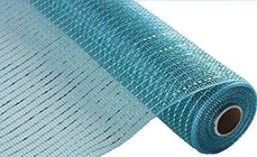 img 3 attached to 🛍️ Shop now for Teal & Turquoise Foil Wide Deco Poly Mesh Ribbon – 10 inches x 30 feet