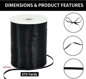 img 3 attached to 🎀 Black Thin Solid Satin Ribbon Spool - 1/8 Inch x 870 Yards - Double Face Woven Polyester Fabric Ribbons for Crafts, Hanging Tags, Invitation Cards, Balloons, Bouquets, Hair, Gift Wrapping, Party Decorations