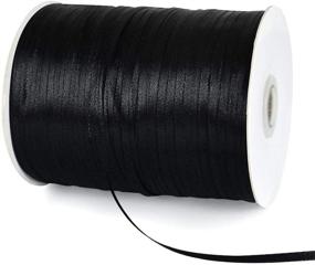 img 4 attached to 🎀 Black Thin Solid Satin Ribbon Spool - 1/8 Inch x 870 Yards - Double Face Woven Polyester Fabric Ribbons for Crafts, Hanging Tags, Invitation Cards, Balloons, Bouquets, Hair, Gift Wrapping, Party Decorations