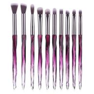 💜 10-piece purple makeup eye brush set by tidengred - latest diamond handle design for eyeshadow, eyeliner, blending, crease makeup brushes - professional cosmetics tools for eyebrow, lip make up logo