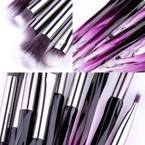 img 1 attached to 💜 10-Piece Purple Makeup Eye Brush Set by Tidengred - Latest Diamond Handle Design for Eyeshadow, Eyeliner, Blending, Crease Makeup Brushes - Professional Cosmetics Tools for Eyebrow, Lip Make Up