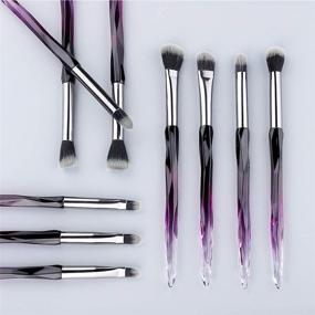 img 3 attached to 💜 10-Piece Purple Makeup Eye Brush Set by Tidengred - Latest Diamond Handle Design for Eyeshadow, Eyeliner, Blending, Crease Makeup Brushes - Professional Cosmetics Tools for Eyebrow, Lip Make Up