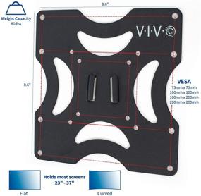 img 3 attached to 📺 Ultimate VIVO базовая кронштейн крепления на стену для телевизоров: 23-37 дюймов, максимальный размер VESA 200x200 мм, съемная плита для крепления - черный (MOUNT-VW2X2A)