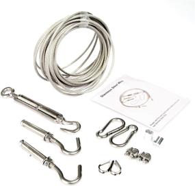 img 2 attached to 👕 MAGZO 30FT Stainless Steel Clothesline - Portable Detachable Laundry Wire with Tightener System for Indoor & Outdoor Use - Vinyl Coated Clothesline Wire Kit for Curtain, Car, Garage & Travel