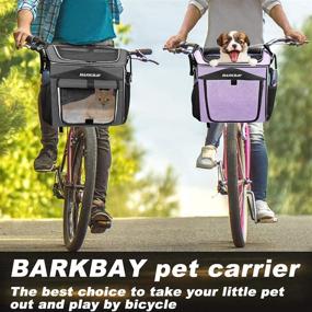 img 3 attached to BARKBAY Expandable Foldable Soft-Sided Dog Carrier with Bike Basket, 2 Open Doors, 5 Reflective Tapes - Ideal Pet Travel Bag and Backpack Carrier for Small to Medium Cats and Dogs