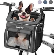 barkbay expandable foldable soft-sided dog carrier with bike basket, 2 open doors, 5 reflective tapes - ideal pet travel bag and backpack carrier for small to medium cats and dogs logo