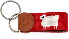 img 2 attached to 🔑 Premium Hand-Stitched Leather Needlepoint Key Fob or Key Chain by Huck Venture