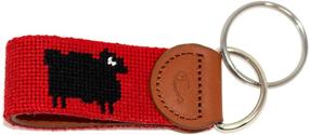 img 3 attached to 🔑 Premium Hand-Stitched Leather Needlepoint Key Fob or Key Chain by Huck Venture