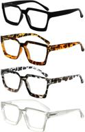 eyekepper 4 pack women's oversize frame reading glasses - stylish ladies readers logo