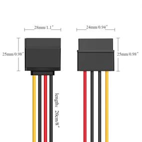 img 3 attached to 🔌 15 Pin SATA Power Y Splitter Cable - Dayree 3pcs 8 Inch 15-Pin SATA Male to 2X 15-PIN Female Power Extension Cable Adapter for HDD Hard Drive